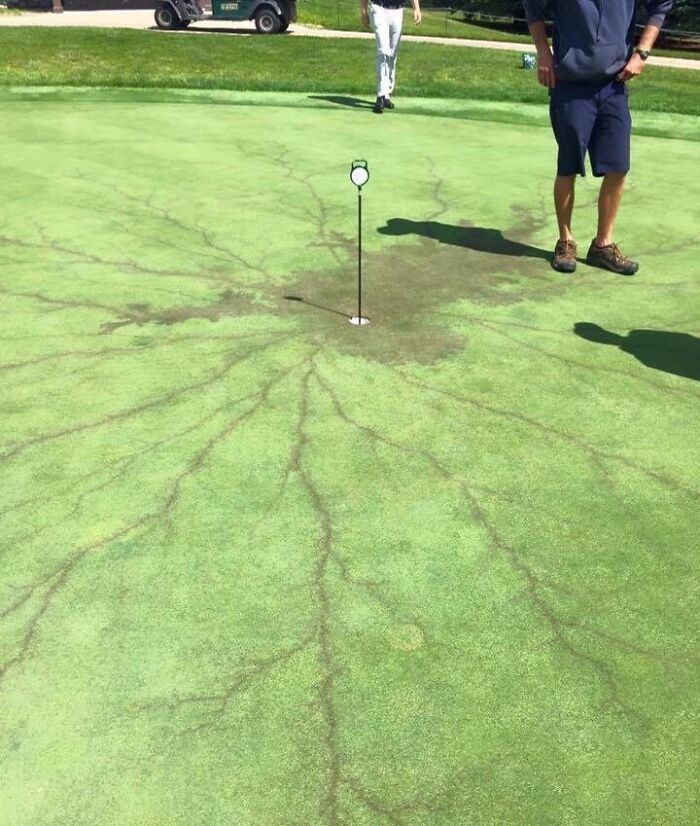Lightning Strikes A Golf Practice Green In Iowa
