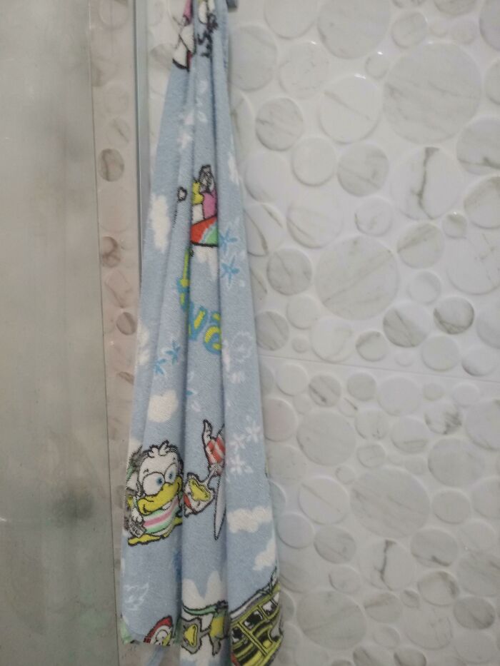 When We Come Visit, I Normally Stay At My Grandma's House. 12 Years Ago She Bought A Towel For When I'd Come. She Still Hangs The Same Duck Towel For Me When I Arrive