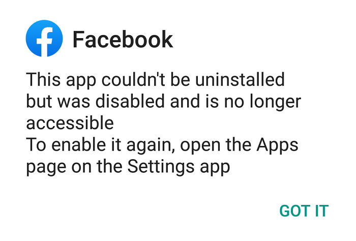 The Fact That You Can't Uninstall Facebook On Certain Phones
