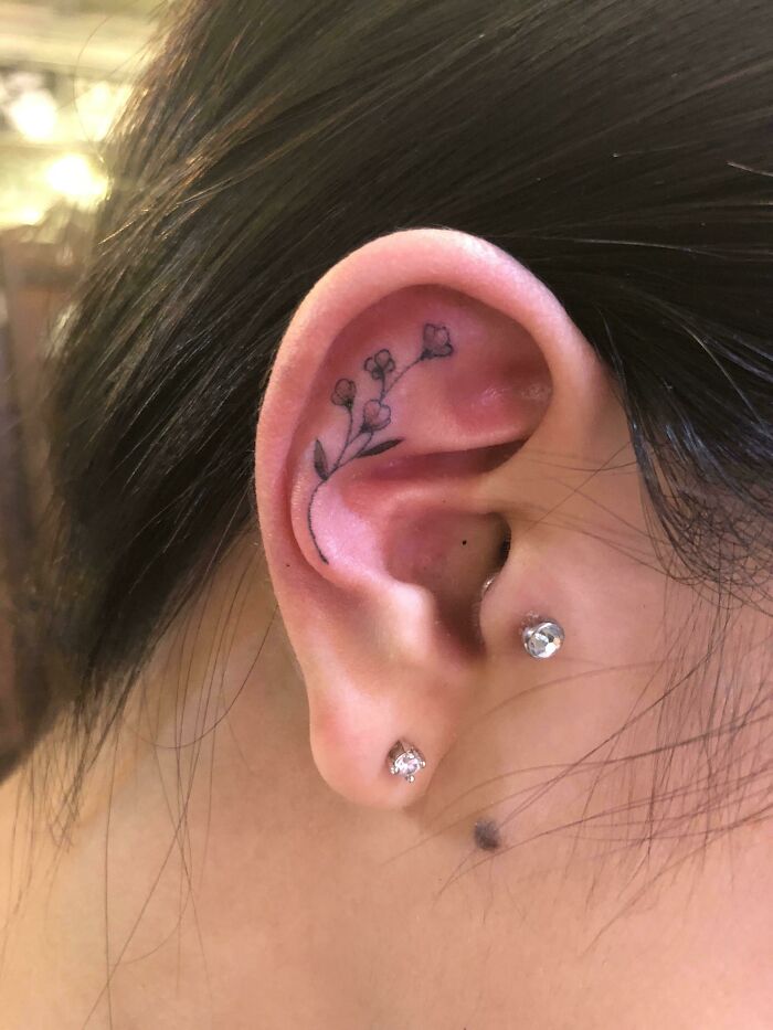First Ear Tattoo! Done By Hazel At The Company In Hong Kong