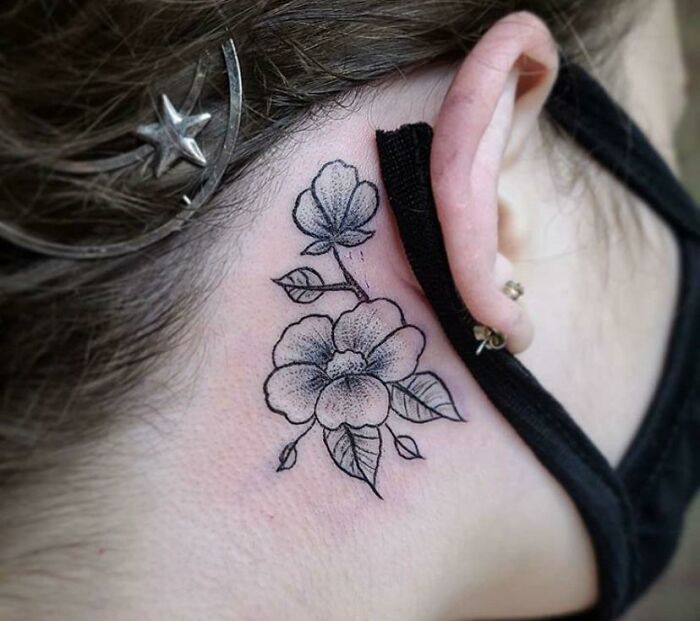 Lil Behind The Ear Floral Done By Sarah Klimas At Heritech Social Club In Lenoir City, TN