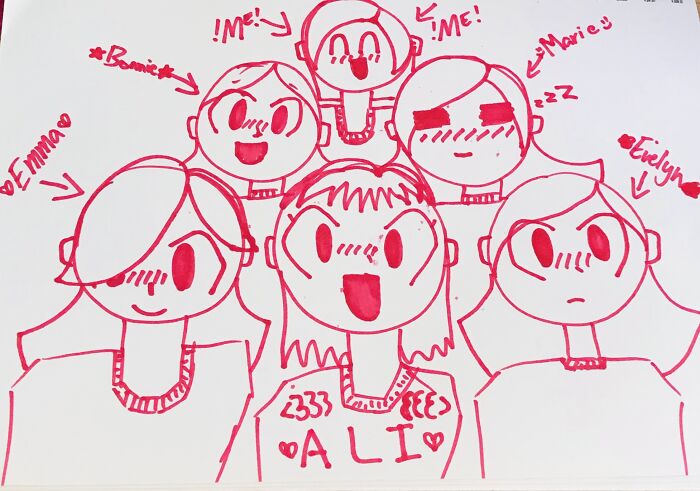 I Drew This Of My Friends In A Group Chat... Still Have Yet To Meet Them!! This Is Our Profile For The Gc... Just A Quick Sketch