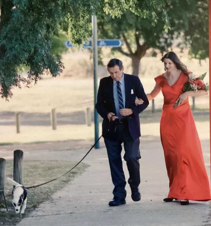 Always Dreamed Of Getting Married In A Red Dress With My Dad And Dog (Rip Little Lucky) Walking Me Down The Aisle