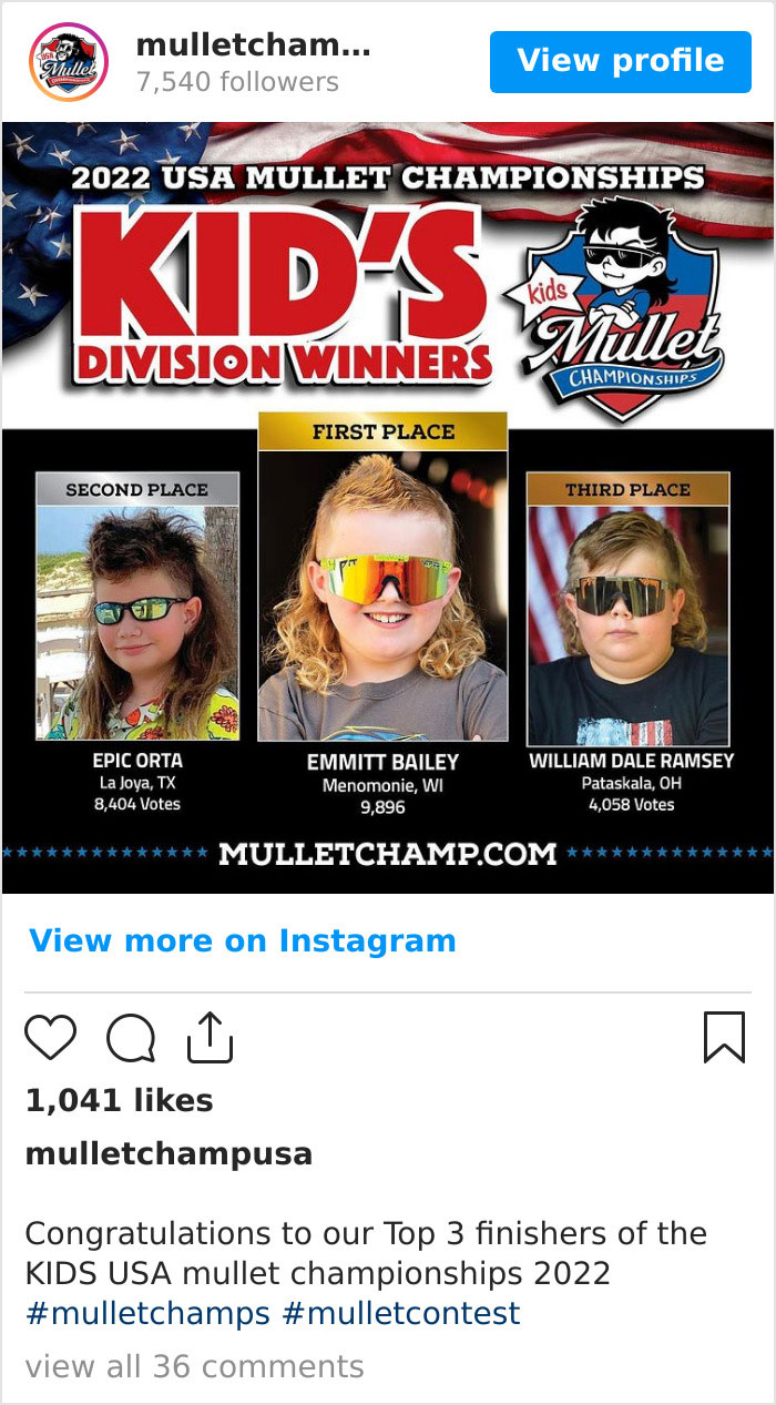 8-Year-Old Boy Is Crowned The Winner Of The 2022 US Kids' Mullet Championship And He's Well Worth It
