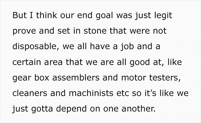 Longtime Worker Gets Fired For Being Late For The First Time Ever, So His Colleagues Let The Boss Know They're Not Disposable Longtime Worker Gets Fired For Being Late For The First Time Ever, So His Colleagues Let The Boss Know They're Not Disposable