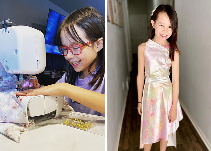 Talented 9-Year-Old Sews Incredible Outfits, Capturing The Attention Of Vera Wang