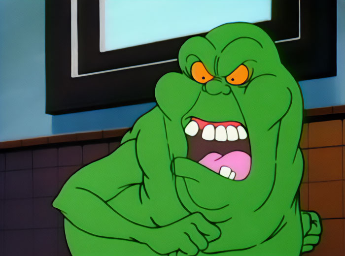 Ghostbusters character Slimer is looking horrible