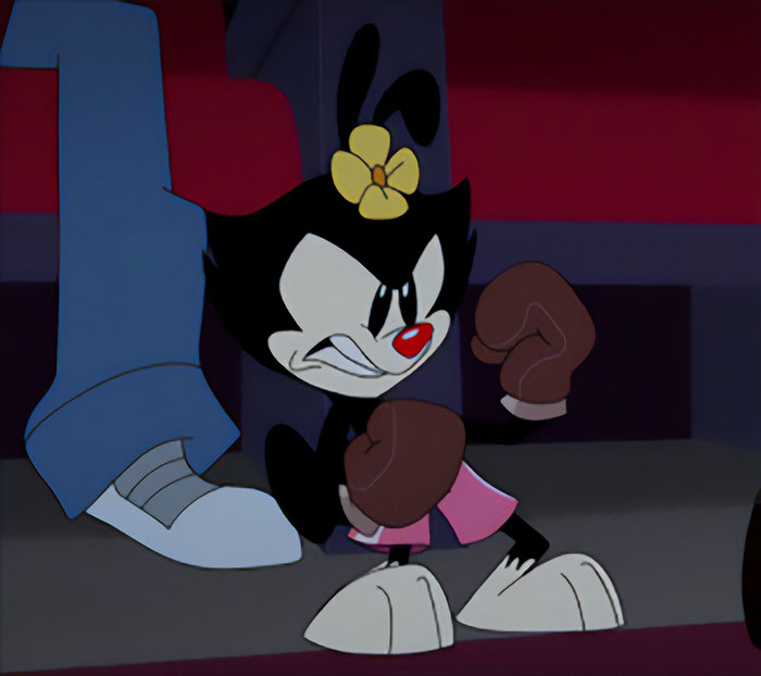 Animaniacs character Dot is boxing