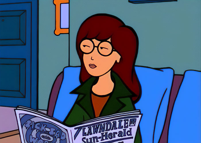 Daria character Daria Morgendorffer is reading a magazine