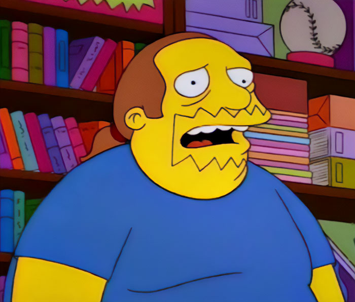 The Simpsons character Comic Book Guy is astonished