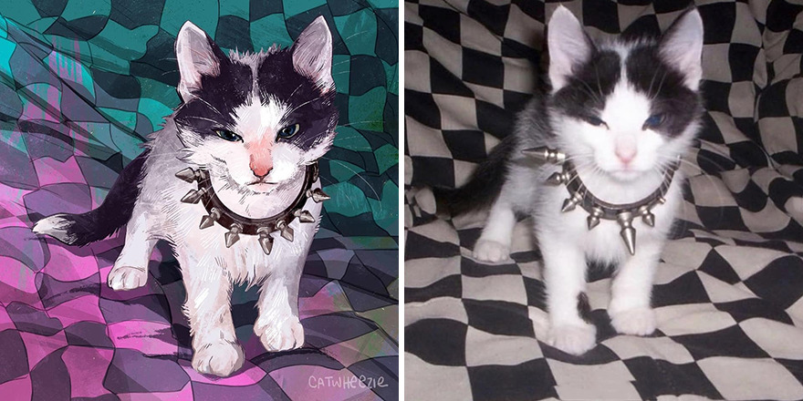 Artist Takes Cat Memes To A Whole New Level By Making Amazing Art With Them