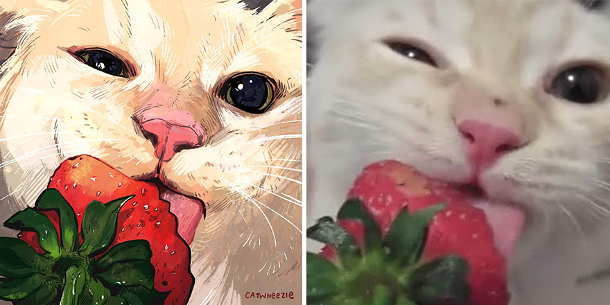 Artist Takes Cat Memes To A Whole New Level By Making Amazing Art With Them