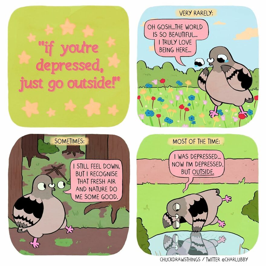 Artist Who Lives With Anxiety And Depression Creates A Pigeon As The Narrator Of His Comics That Will Bring A Smile To His Face (Interview With Artist)