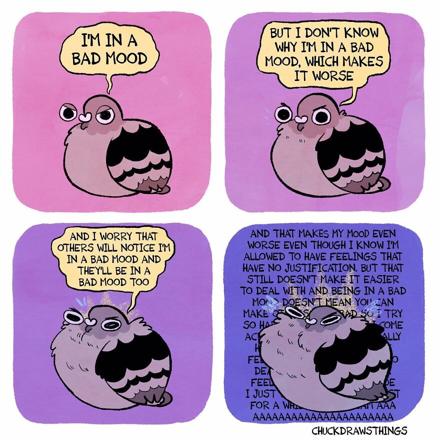 Artist Who Lives With Anxiety And Depression Creates A Pigeon As The Narrator Of His Comics That Will Bring A Smile To His Face (Interview With Artist)