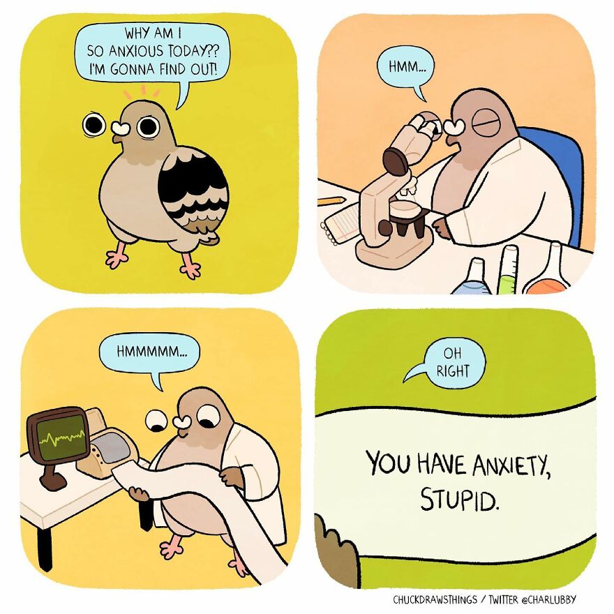 Artist Who Lives With Anxiety And Depression Creates A Pigeon As The Narrator Of His Comics That Will Bring A Smile To His Face (Interview With Artist)