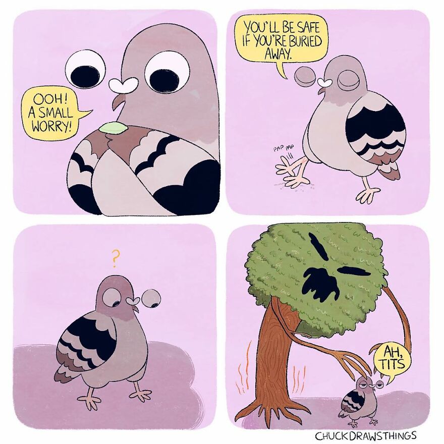 Artist Who Lives With Anxiety And Depression Creates A Pigeon As The Narrator Of His Comics That Will Bring A Smile To His Face (Interview With Artist)