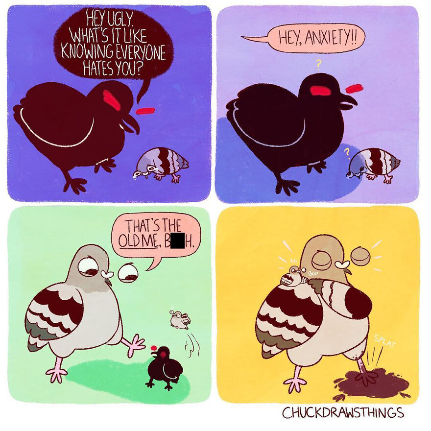 Artist Who Lives With Anxiety And Depression Creates A Pigeon As The Narrator Of His Comics That Will Bring A Smile To His Face (Interview With Artist)