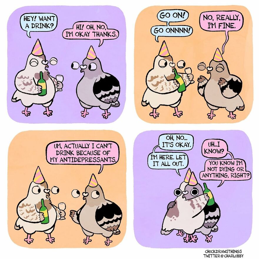 Artist Who Lives With Anxiety And Depression Creates A Pigeon As The Narrator Of His Comics That Will Bring A Smile To His Face (Interview With Artist)