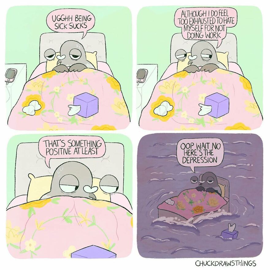 Artist Who Lives With Anxiety And Depression Creates A Pigeon As The Narrator Of His Comics That Will Bring A Smile To His Face (Interview With Artist)