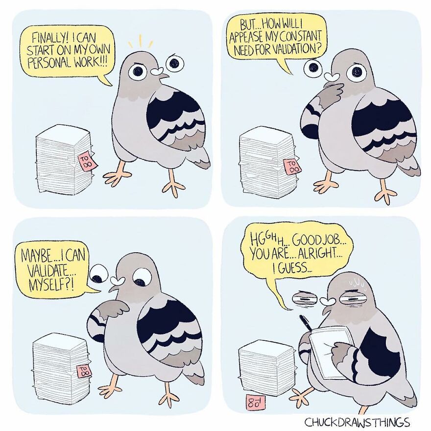 Artist Who Lives With Anxiety And Depression Creates A Pigeon As The Narrator Of His Comics That Will Bring A Smile To His Face (Interview With Artist)