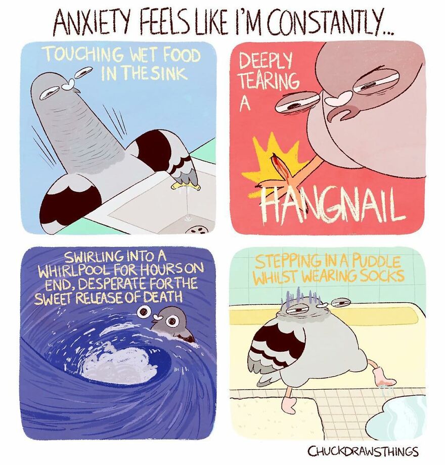 Artist Who Lives With Anxiety And Depression Creates A Pigeon As The Narrator Of His Comics That Will Bring A Smile To His Face (Interview With Artist)