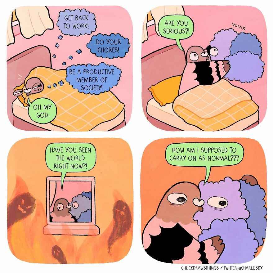 Artist Who Lives With Anxiety And Depression Creates A Pigeon As The Narrator Of His Comics That Will Bring A Smile To His Face (Interview With Artist)