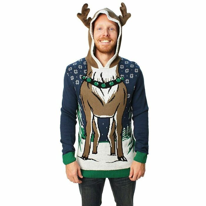 Hooded Reindeer Sweater