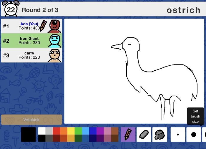 My Ostrich On Skribbl.io