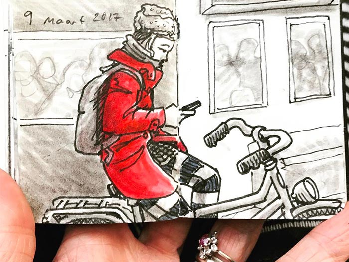 I Sketched Fellow Passengers On The Ferry In Amsterdam In A Tiny Sketchbook, Here’s The Result (30 Pics)