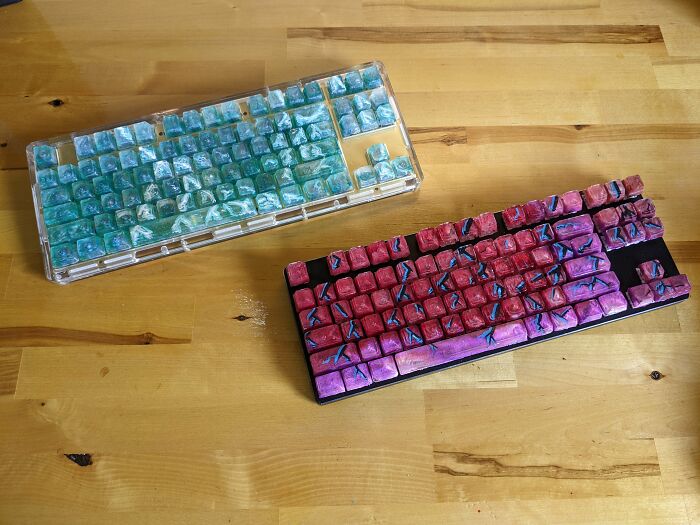 I Learned How To Hand Make Resin Keycaps, So I Made 2 Sets. Which Do You Like Better?