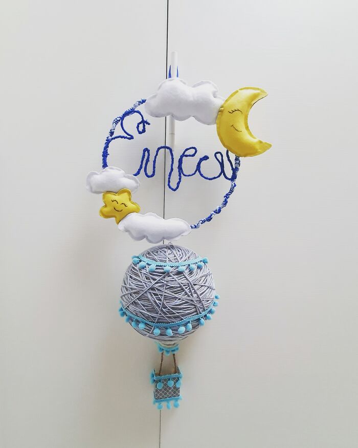 Just Finished An Air Balloon-Themed Birth Ribbon For My Soon To Arrive Nephew
