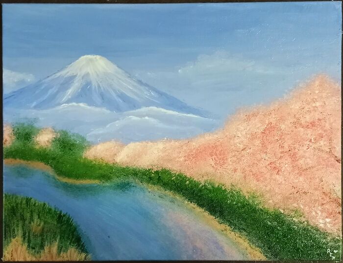 Mount Fujii With Cherry Blossoms