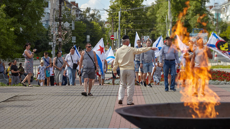 Celebration Of The Russian Navy 2022 In A Provincial Town.