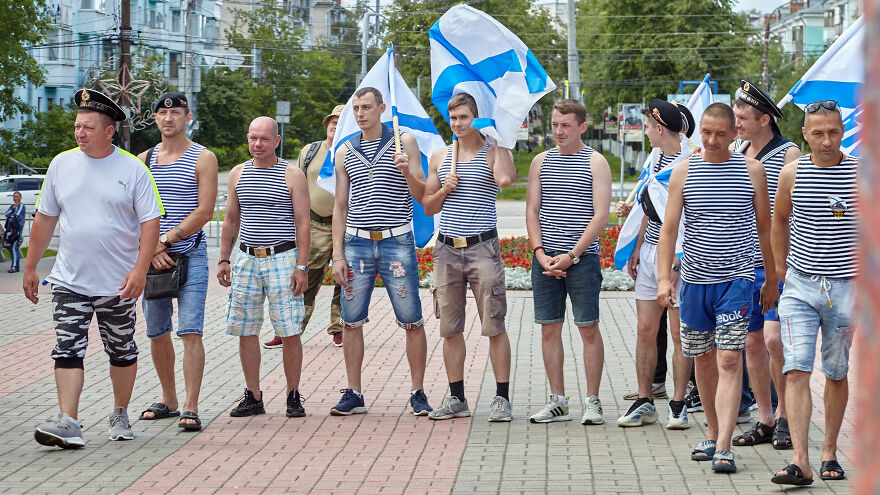Celebration Of The Russian Navy 2022 In A Provincial Town.