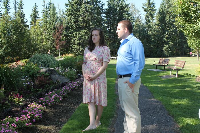 The Only Clothing Purchase Between Both Of Us Was My $15 Dress From A Thrift Store. Here We Are A Few Minutes Before Our Elopement. It Was Perfect