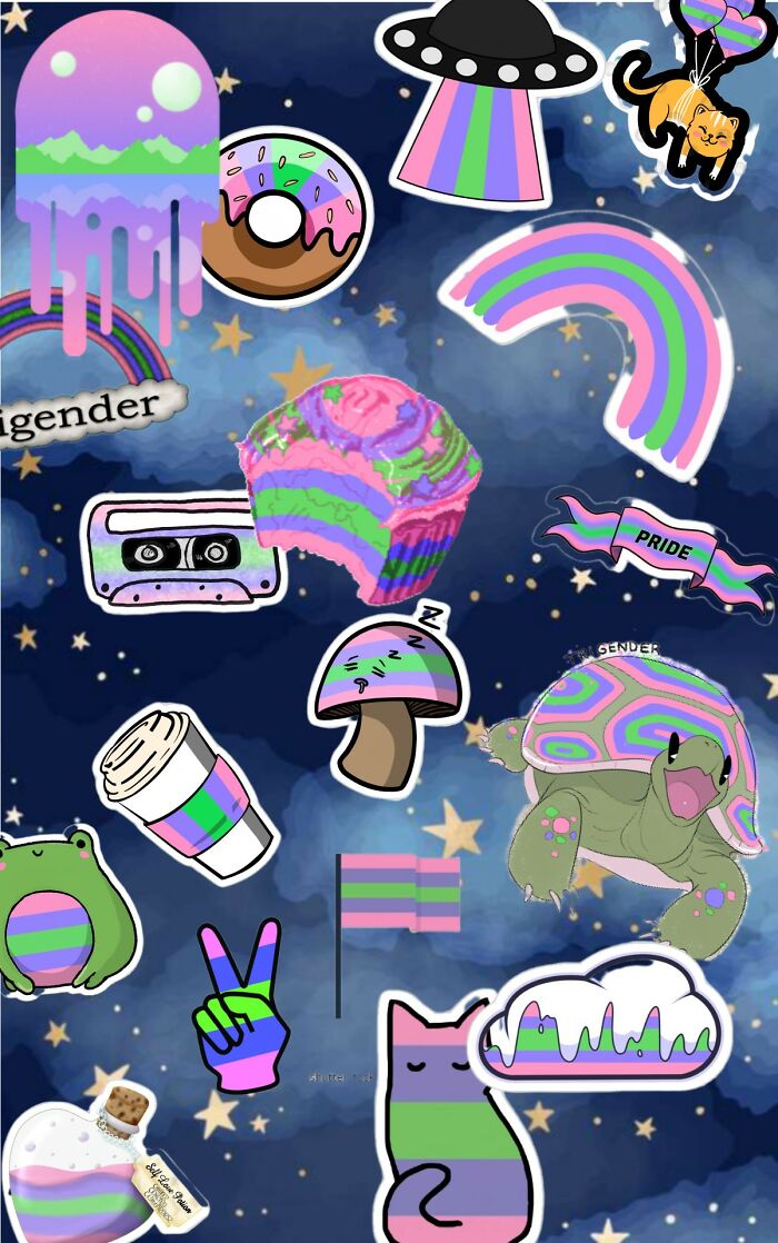 This Was Really Fun To Make! This Is A Trigender Collage (Trigender Means Being Three Genders)