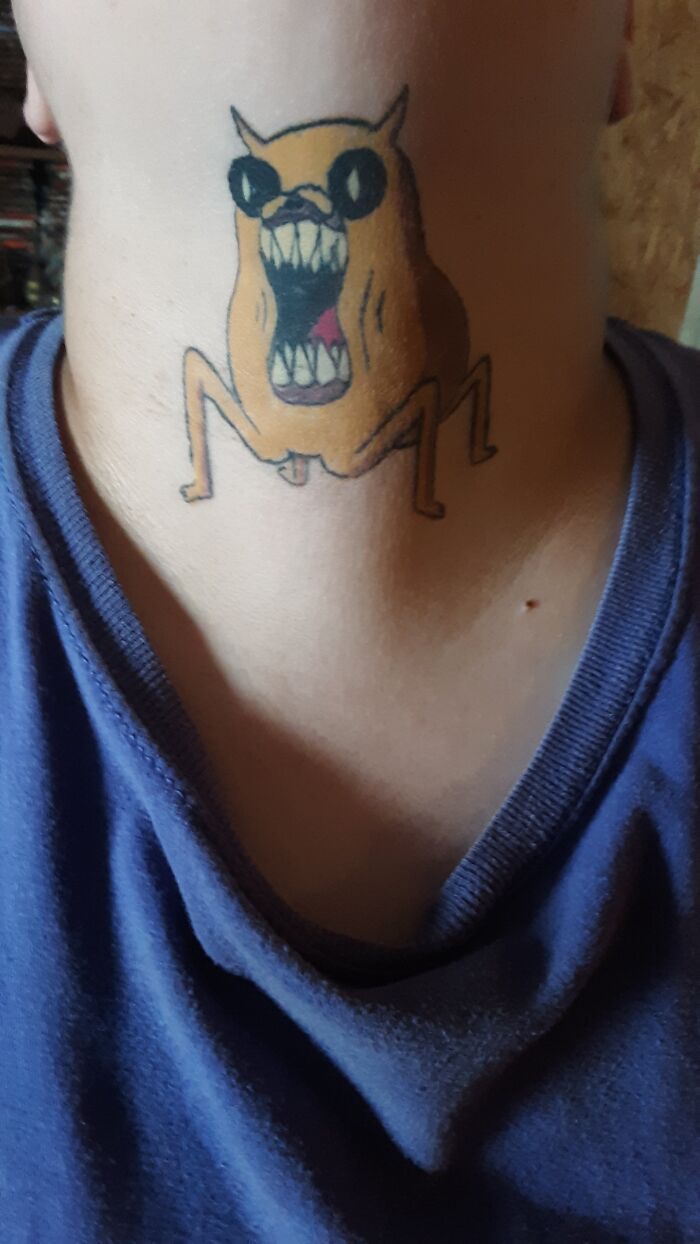Jake The Dog Tattoo. The "Artist" Didn't Do A Great Job. Lines Missing Etc