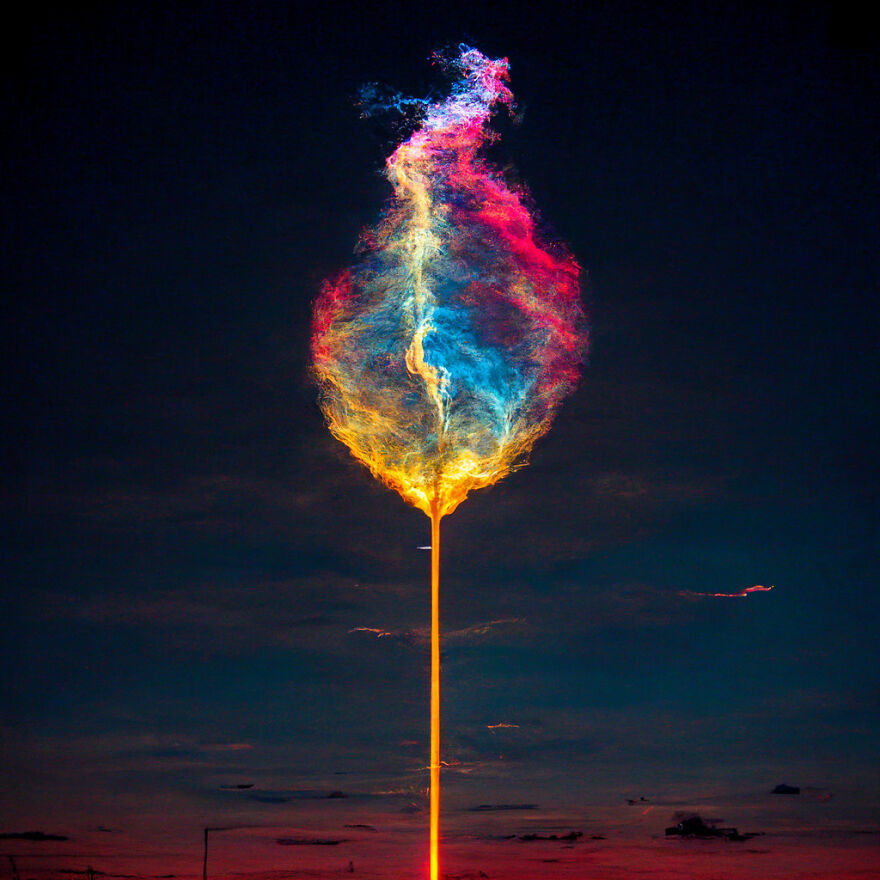 Everflame, The Flaming Tuning Fork Floating In The Sky