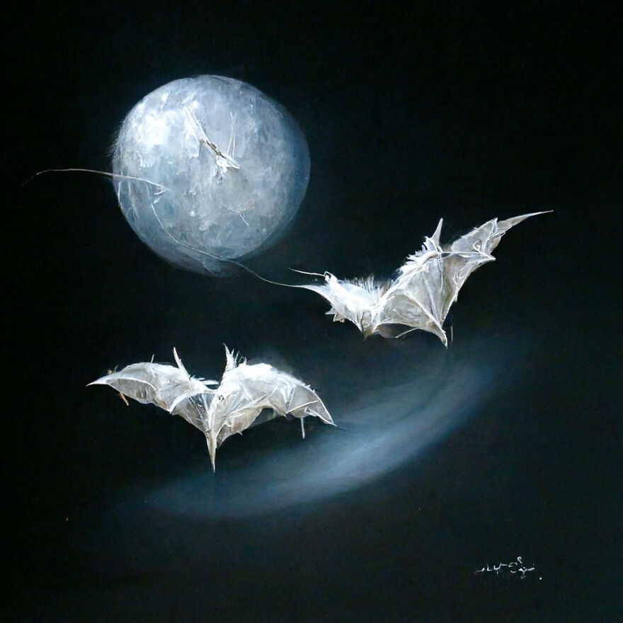 Lumi-Bats Flying Around The Moon