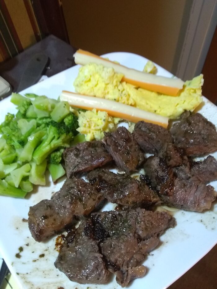 First Meal After 10-Day Fast: Steak, Broccoli, Eggs, Cheese, Lots Of Butter