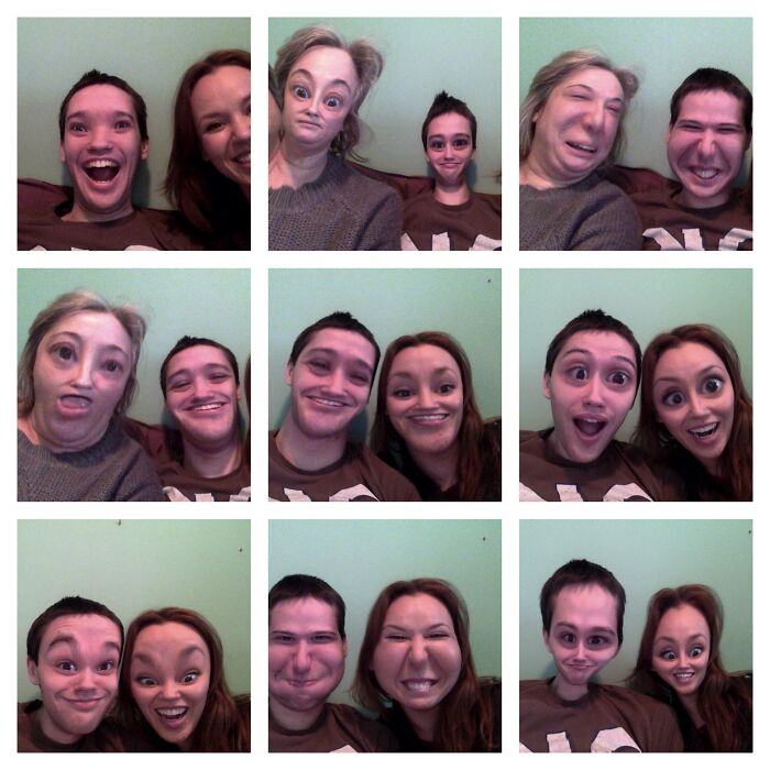 Son Was Trying On Special Effects With Sister. I Had Just Woken Up And Joined