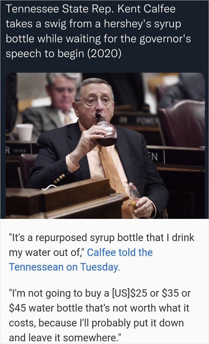 Tn Rep Kent Calfee Doing His Part For Zero Waste, Gave Me A Giggle