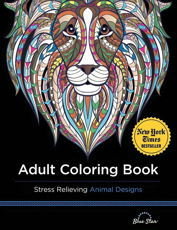 "Adult Coloring Book: Stress Relieving Animal Designs" By Blue Star Coloring
