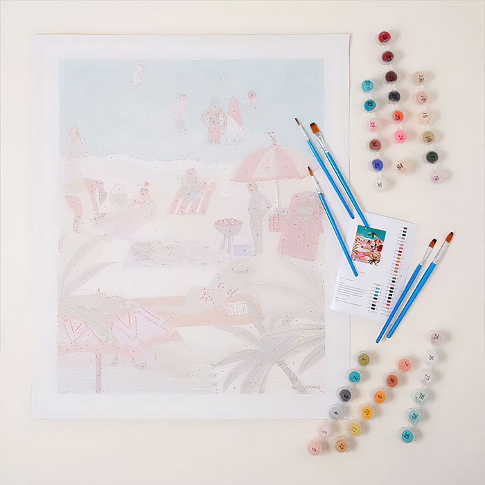Beach Day Paint-By-Number Kit