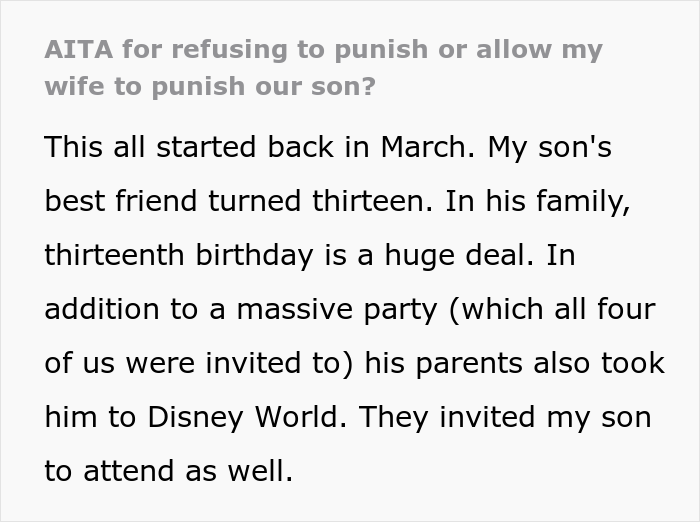 "We Can't Favor One Child Over The Other": Mom Wants To Punish Her Son As He Got To Go To Disney World While His Sister Didn't