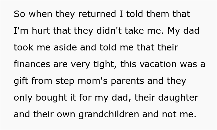 16 Y.O. Daughter Disappointed With Her Father As He Did Not Invite Her On His New Family's Paris Vacation, Gets Called A Jerk 16 Y.O. Daughter Disappointed With Her Father As He Did Not Invite Her On His New Family's Paris Vacation, Gets Called A Jerk