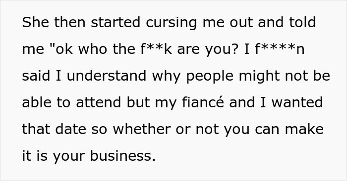 Relative Upset Their Niece Planned A Destination Wedding On A Sunday Night, Tells Her Off, And The Internet's Having None Of It Relative Upset Their Niece Planned A Destination Wedding On A Sunday Night, Tells Her Off, And The Internet's Having None Of It