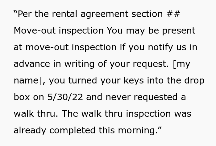 Property Management Refuse To Return Deposit And Charge For An Extra Month, Regret It When Tenant Exposes Their Lies Property Management Refuse To Return Deposit And Charge For An Extra Month, Regret It When Tenant Exposes Their Lies