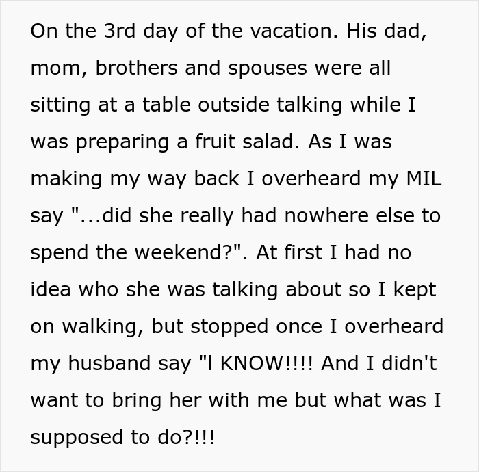 “I Felt So Shaken Up”: Woman Leaves Family Trip After Eavesdropping On Husband’s Conversation With Mother-In-Law “I Felt So Shaken Up”: Woman Leaves Family Trip After Eavesdropping On Husband’s Conversation With Mother-In-Law