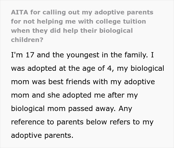 Parents Get Slammed Online For Leaving Adoptive Son With No College Tuition After Spending Everything On Biological Kids Parents Get Slammed Online For Leaving Adoptive Son With No College Tuition After Spending Everything On Biological Kids